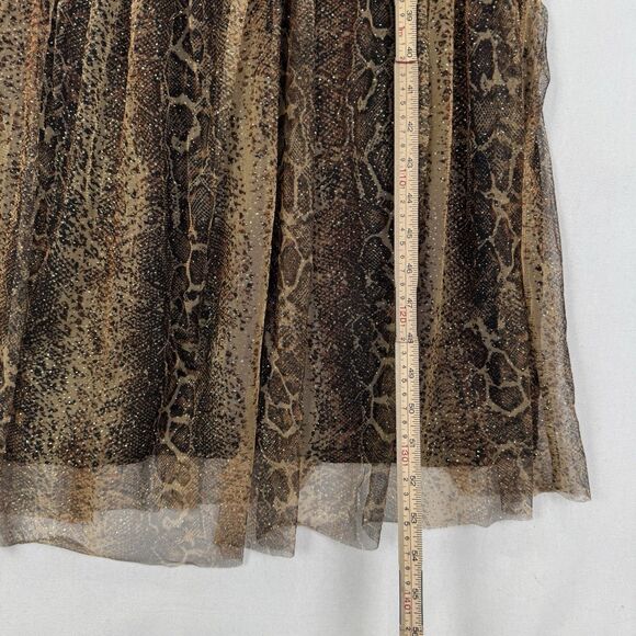 Vtg Candalite Dress Womens Medium Brown Sparkle Maxi Cocktail Event Tulle Ruched - Picture 16 of 16